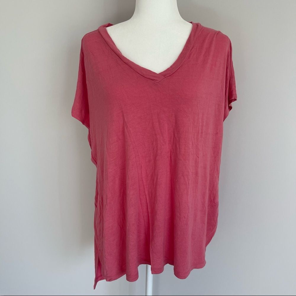 Ellos Cap Sleeve Pink Flowy Tee - Picture 2 of 3